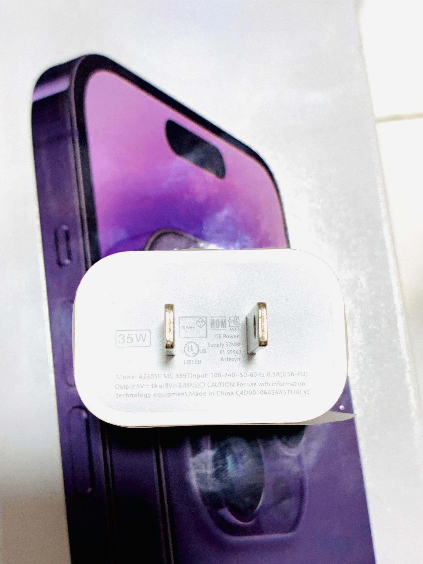 2-Pin 35W Fast Charger with Type-C to iPhone Cable – 1M Length