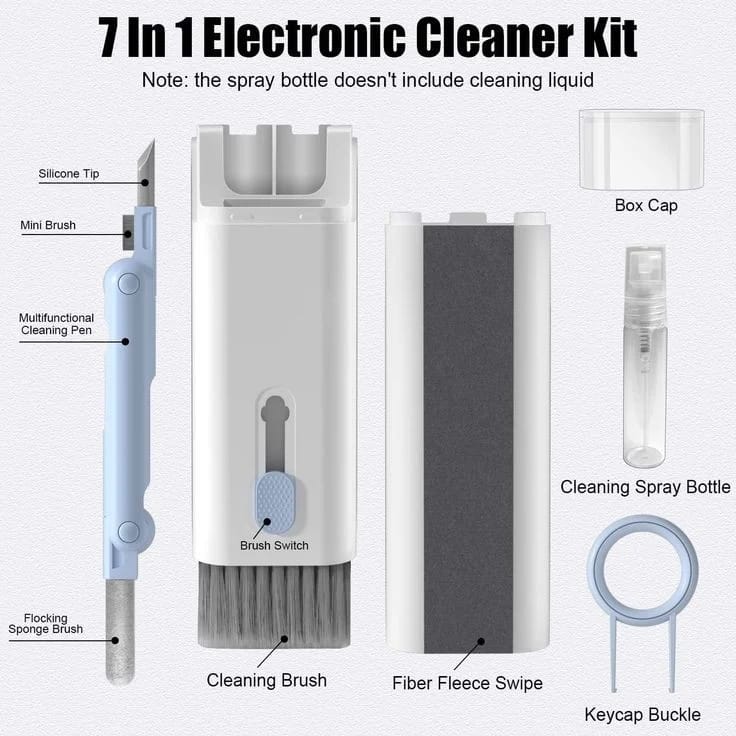 7 In 1 Kit Scalable Keyboard Cleaner Brush Earphone Cleaning Pen Cleaner