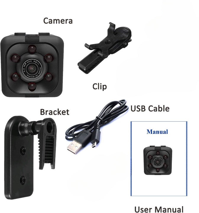 Camera – HD Portable Security Camera with Night Vision & Two Stand Holders