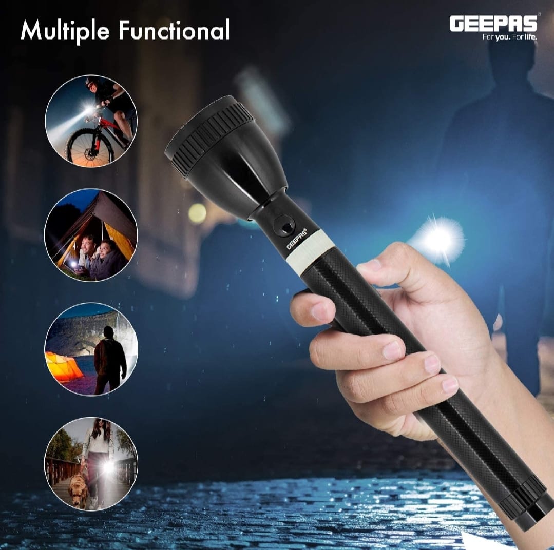 Geepas – Rechargeable Led Flashlight – Model: RL-601 – 100,000 Hours of LED life