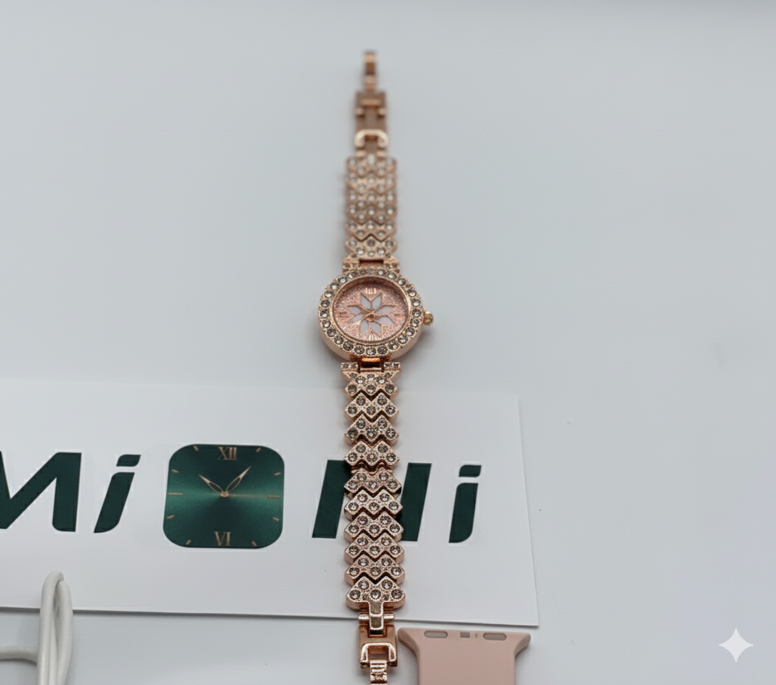 Mi Ni ZW10 DO Elegant Diamond Series Smartwatch – Bluetooth Calling, Health Monitor