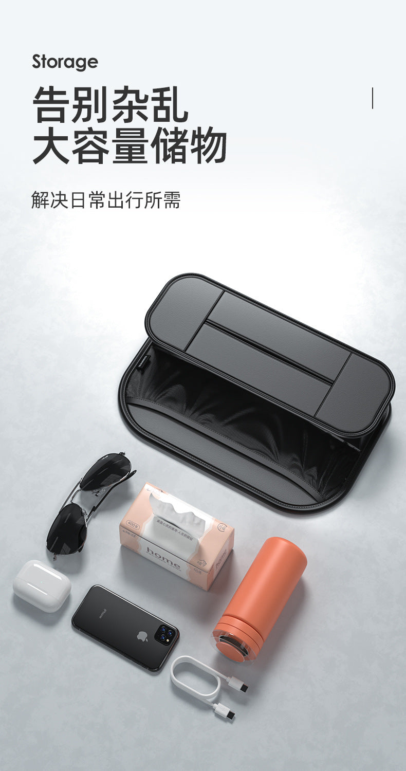 1pcs Leather Car Backseat Organizer With Tissue Bag Holder Car Back Seat Hanging Storage Bag