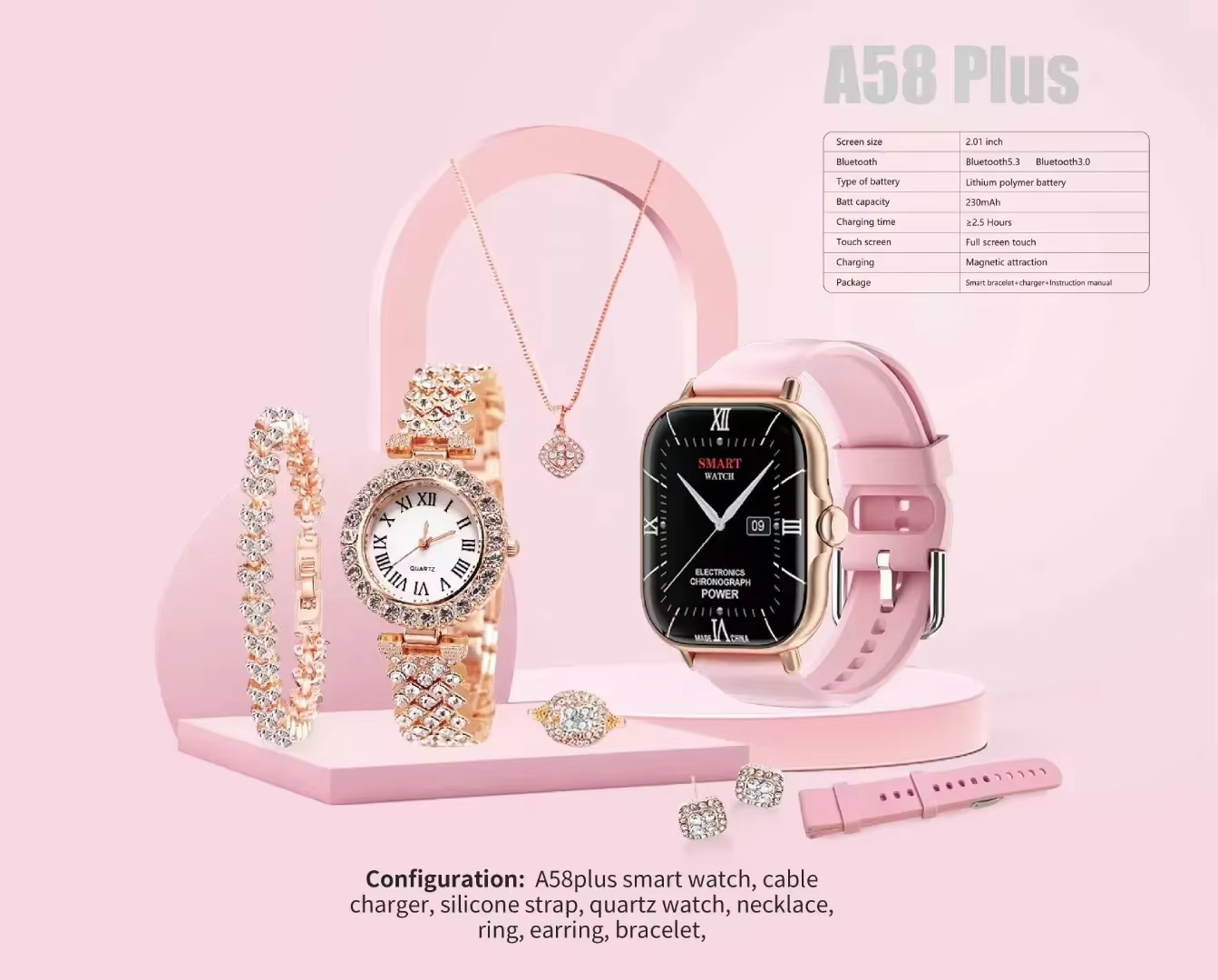A58 Plus Smart Watch for girls-with gifts