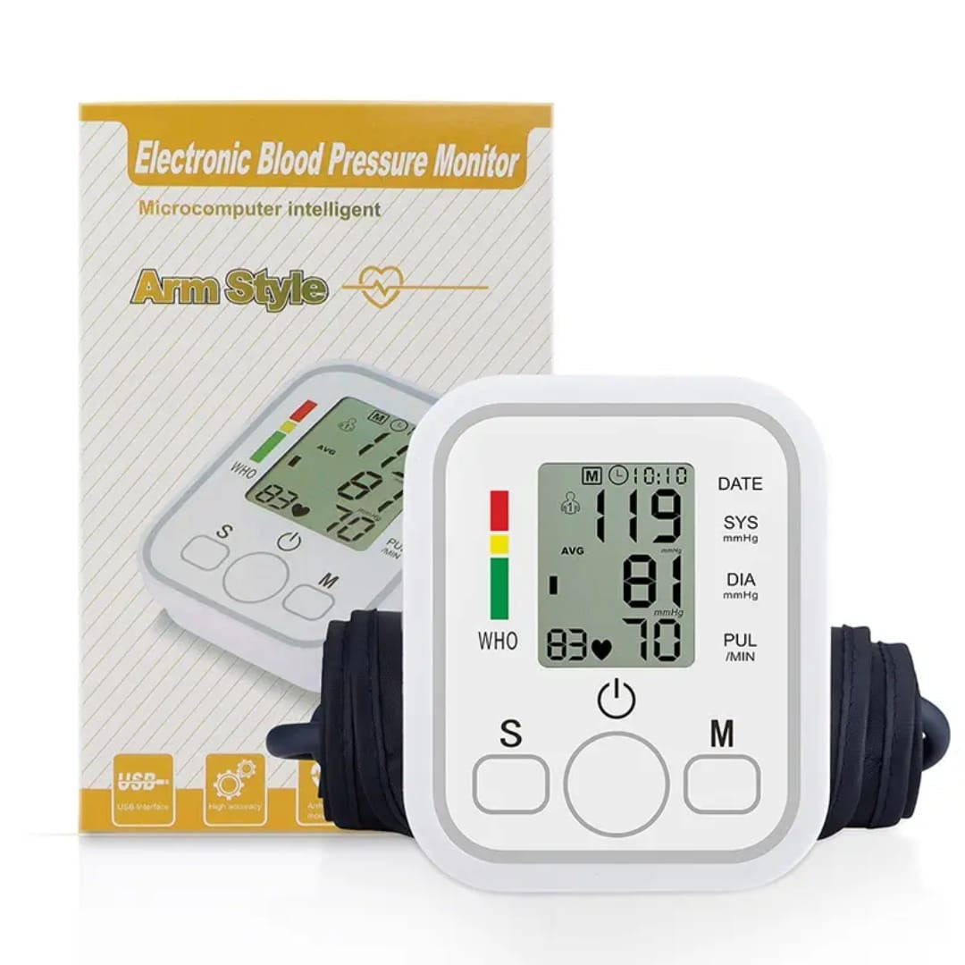 Digital Blood Pressure Monitor – Fully Automatic Upper Arm BP Machine with Heart Rate Detection, Accurate Readings, Easy-to-Use Home Health Device
