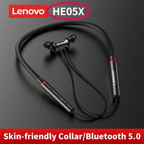 Lenovo HE05X Wireless Neckband Bluetooth Headset – Premium Sound Quality, Deep Bass.