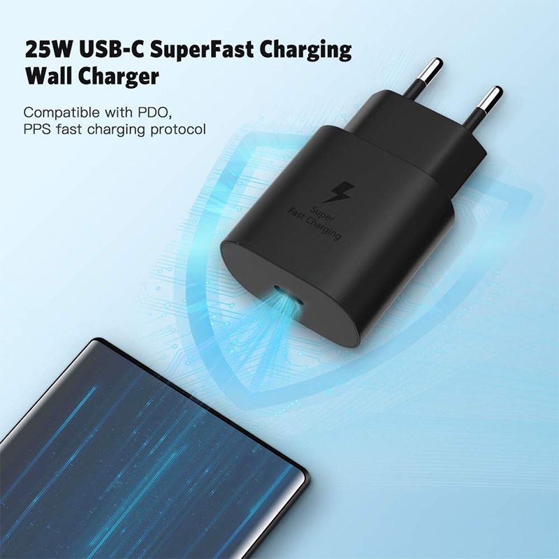 Samsung 25W Charger | Super Fast Charging | USB Type C Fast Charger With Box | Samsung 25w PD Adapter