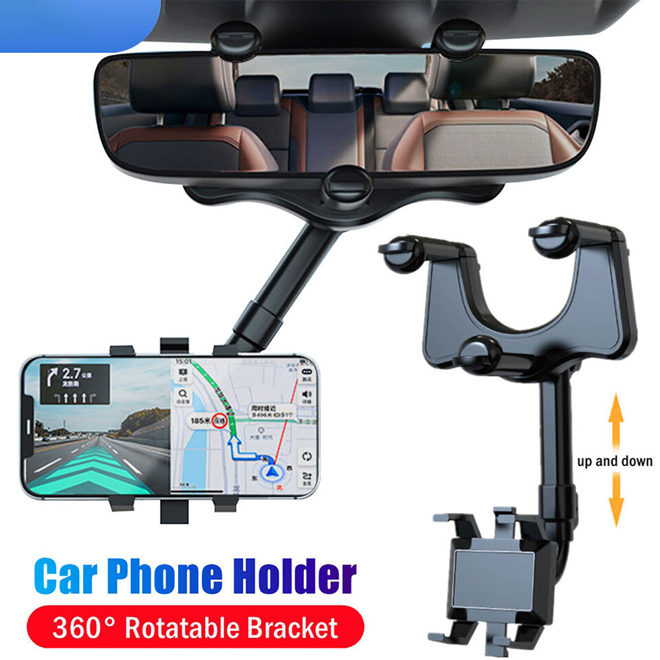 Spin Mirror Mobile Holder - Rotatable Retractable mobile stand